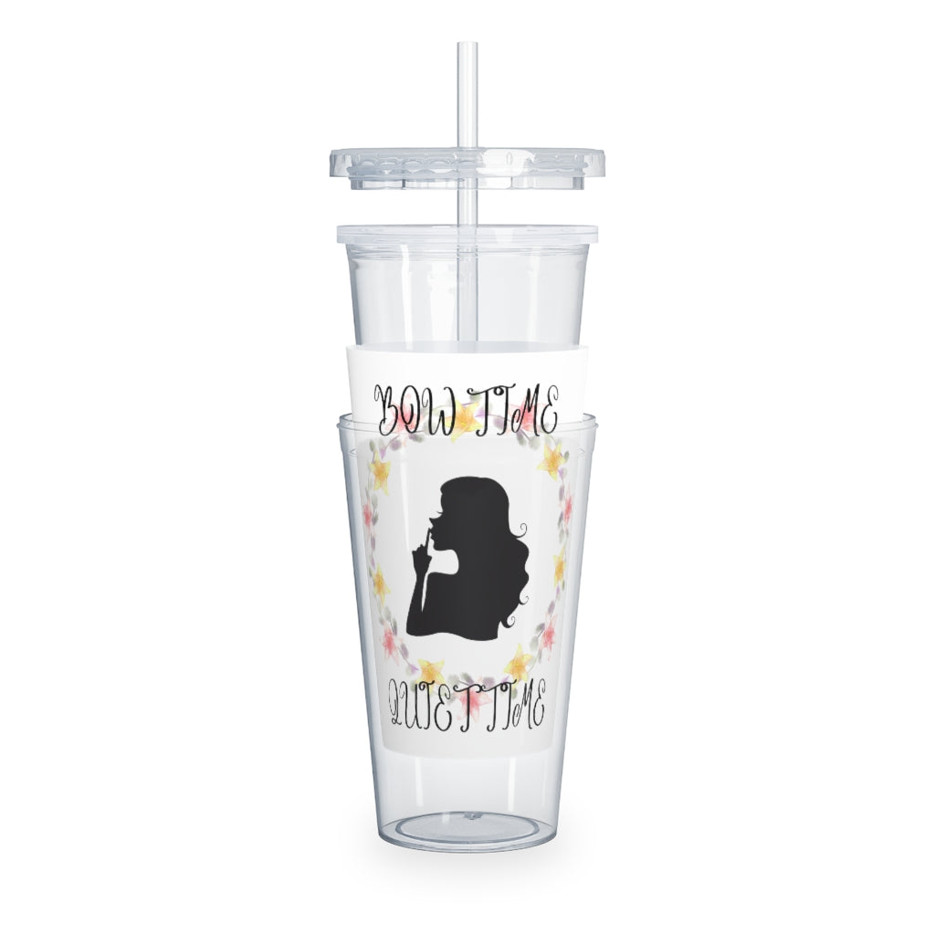 Bow Time Quiet Time Plastic Tumbler with Straw