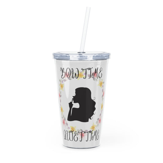 Bow Time Quiet Time Plastic Tumbler with Straw