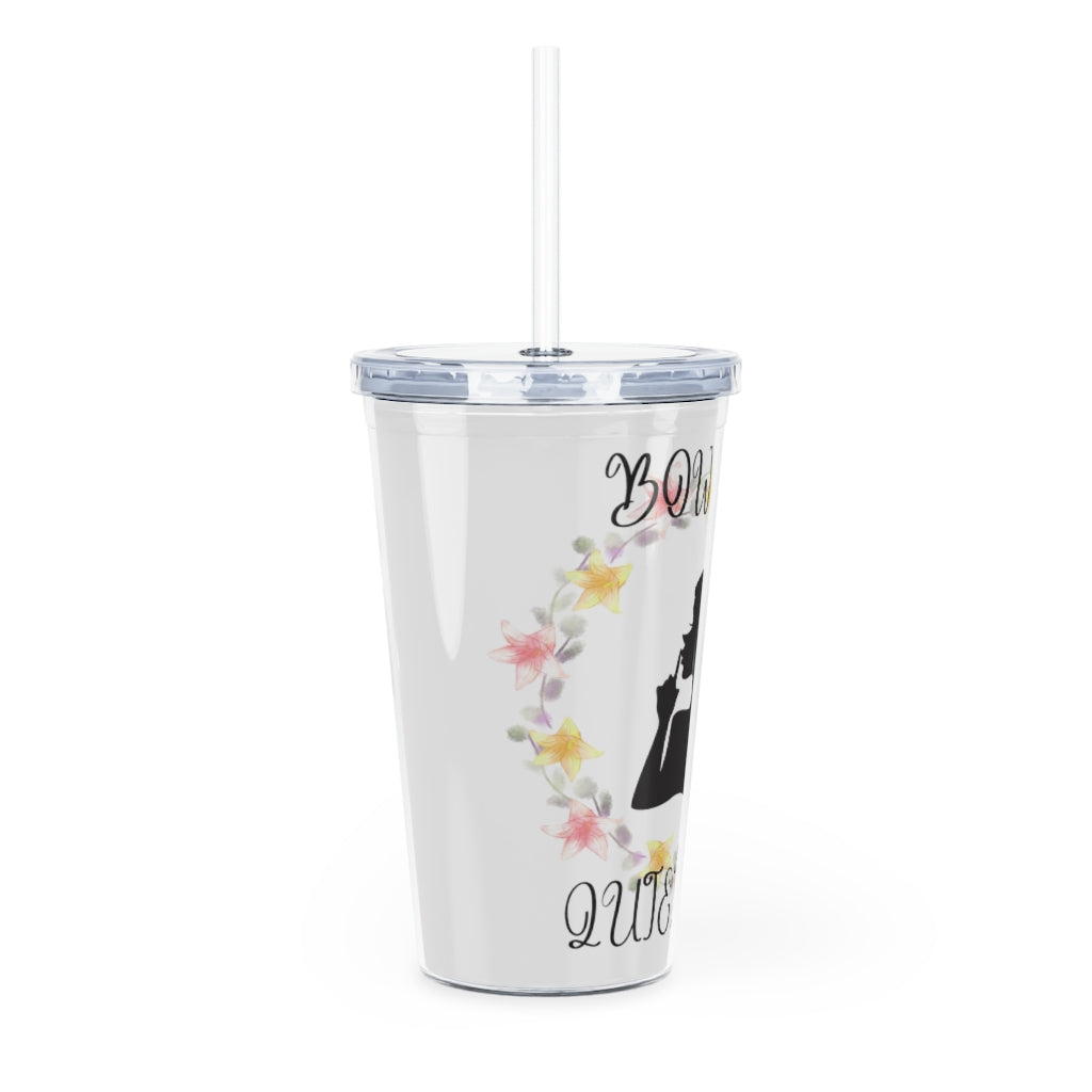 Bow Time Quiet Time Plastic Tumbler with Straw