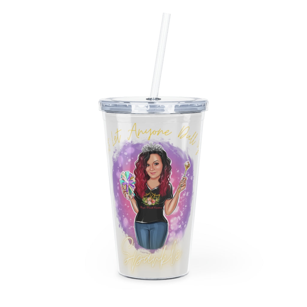 Sparkle Plastic Tumbler with Straw